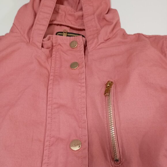 CEsttoi Jacket S 100% Cotton Womens Pink Hooded With Zip Closure & Pockets - Picture 5 of 12
